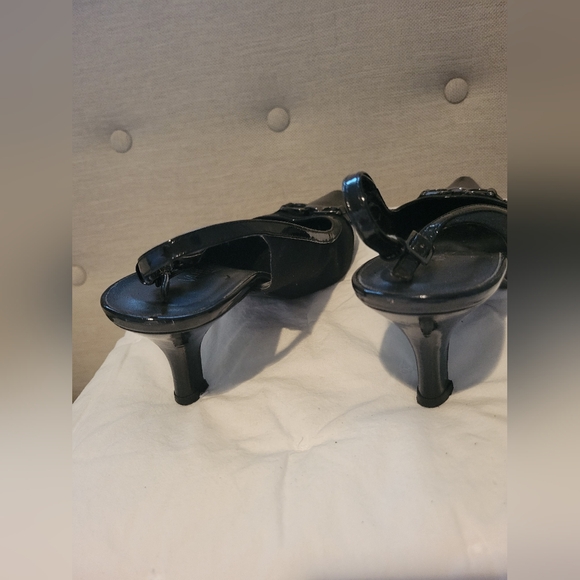 Vaneli Black Heels with Silver Accent Size 9 - Picture 2 of 7